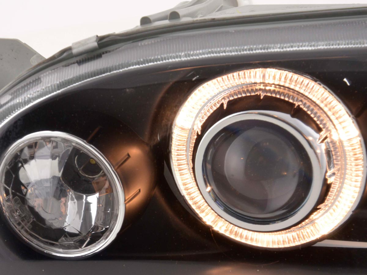 Scheinwerfer Set Angel Eyes VW Golf 3 Typ 1HXO, 1 EXO 91-97 schwarz Scheinwerfer Set Angel Eyes VW Golf 3 Typ 1HXO, 1 EXO 91-97 schwarz